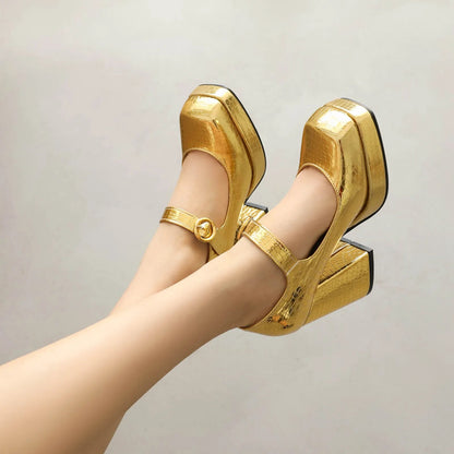 Funki Findz | Shoes | Women's Glossy High Mary Jane Platforms