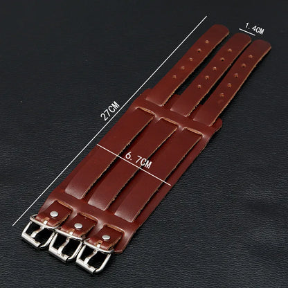 Funki Findz | Bracelets | Men's Leather 3 Tier Punk Wrist Band
