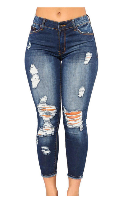 Funki Findz | Pants | Women's High Waist Denim Ripped Jeans