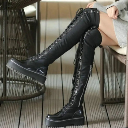 Funki Findz | Boots | Women's Platform Over Knee Sneaker Boot