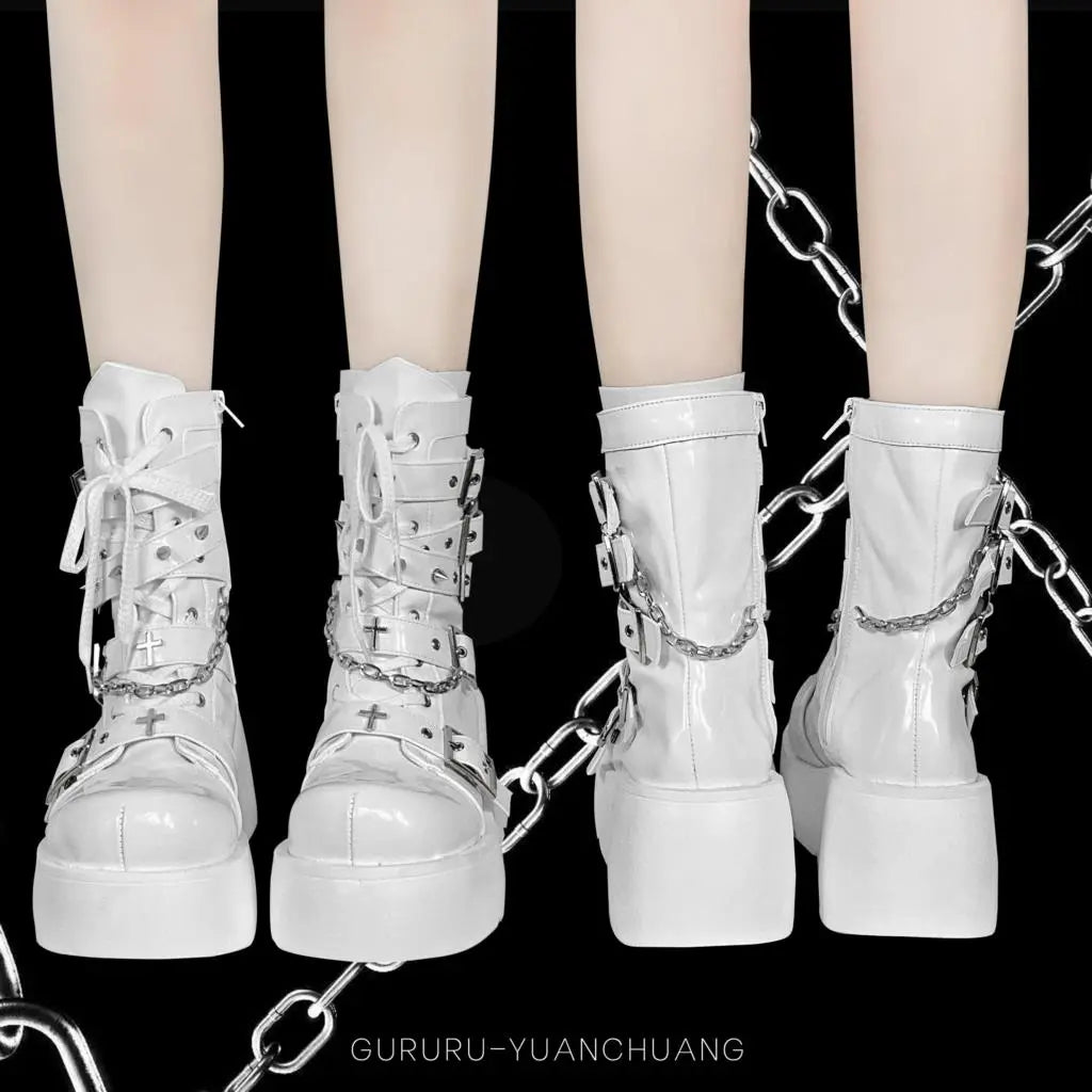 Funki Findz | Boots | Women's Gothic Platform Wedge Boots