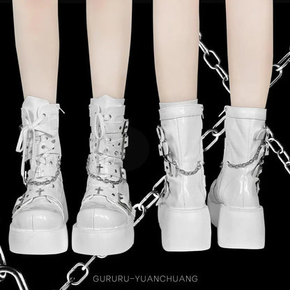 Funki Findz | Boots | Women's Gothic Platform Wedge Boots