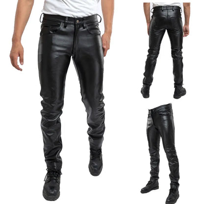 Funki Findz | Pants | Men's Faux Leather Slim Fit Biker Pants