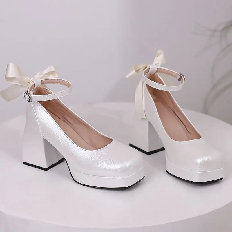 Funki Findz | Shoes | Women's Square Toe Block Heel Platforms
