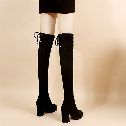 Funki Findz | Boots | Women's Thigh High Block Heel Boots 4|6|8