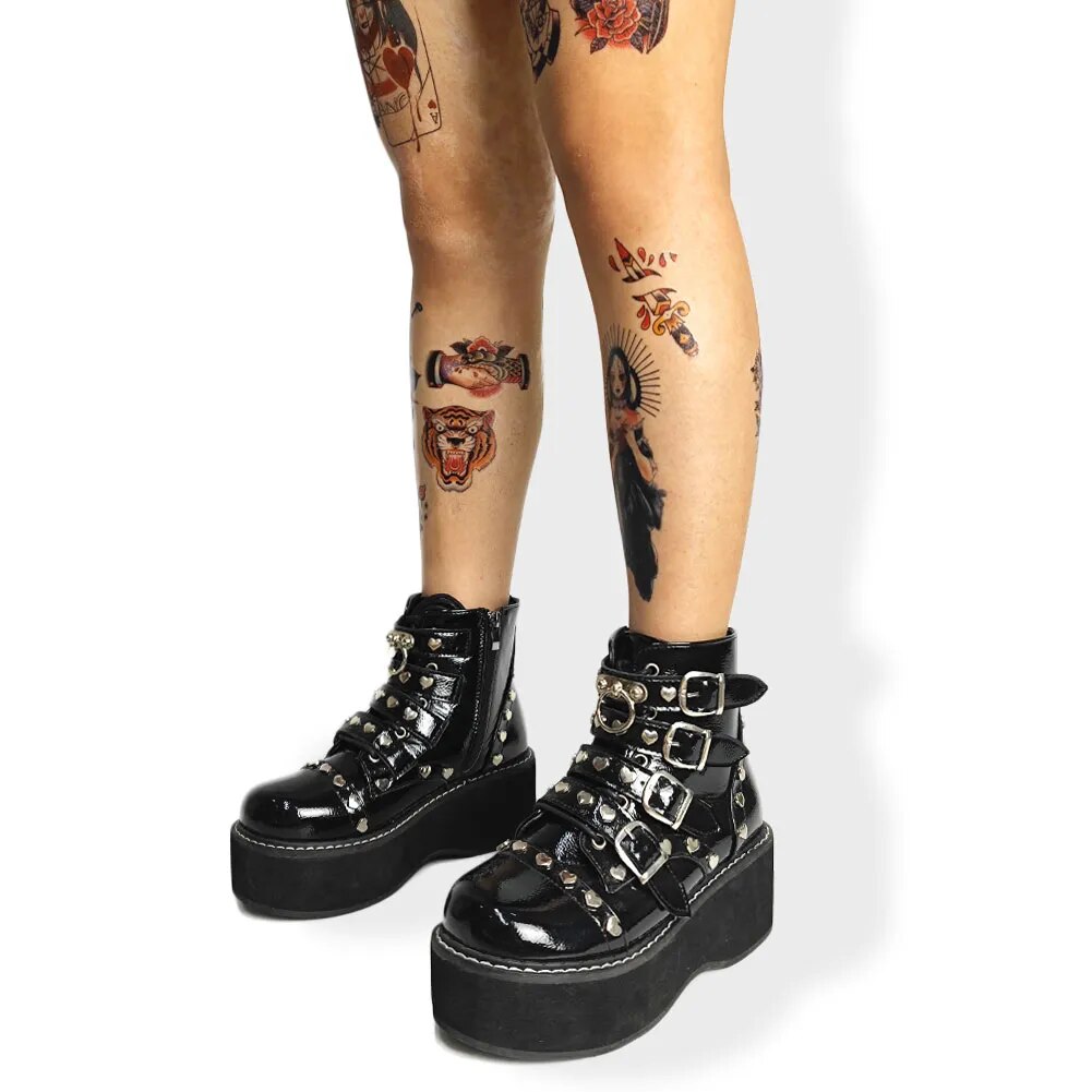 Funki Findz | Boots | Women's Platform Gothic Ankle Boots