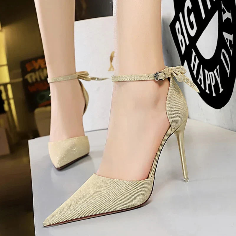 Funki Findz | Shoes | Women's Glitter Bow Knot Strappy Heels