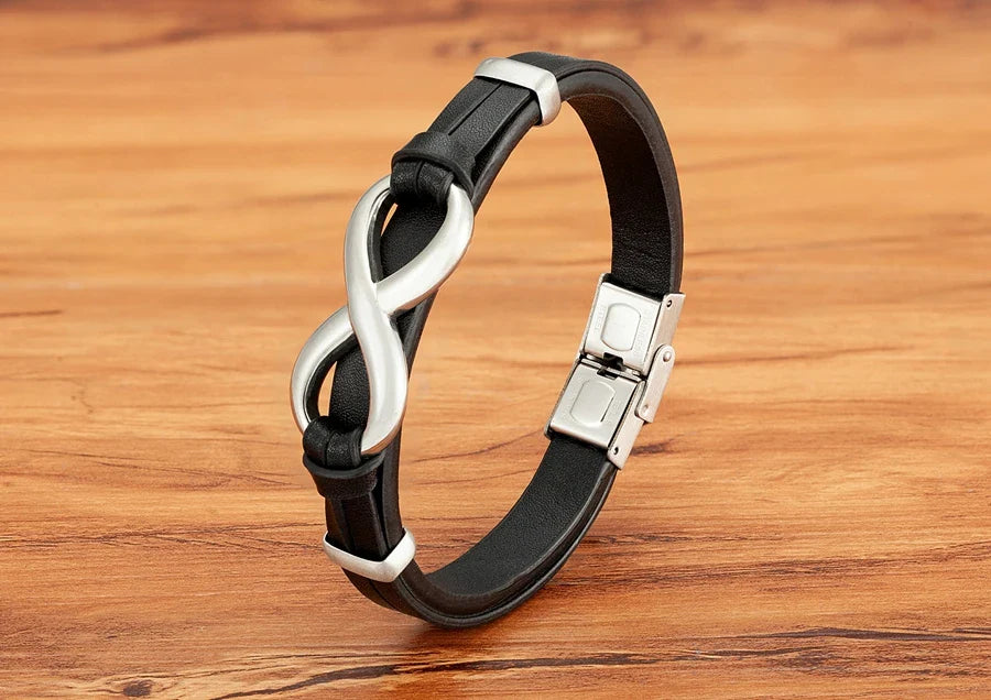 Funki Findz | Bracelets | Unisex Leather Infinity Symbol Bracelets