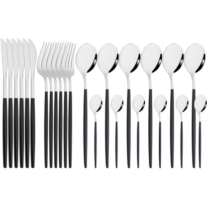 Funki Findz | Cutlery Sets | Gold Stainless Steel Mirror Polish 24 Set