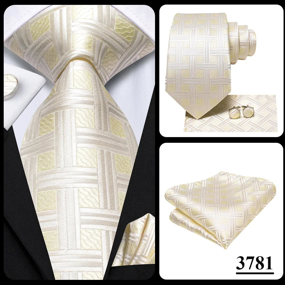Funki Findz | Neckties | Men's Champagne Gold Silk Tie 3Pcs Set