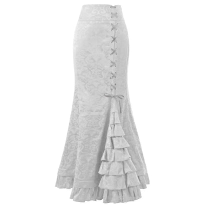 Funki Findz | Skirts | Women's Gothic Vintage Ruffled Long Skirts