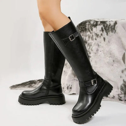 Funki Findz | Boots | Women's Knee High Chelsea Biker Boots