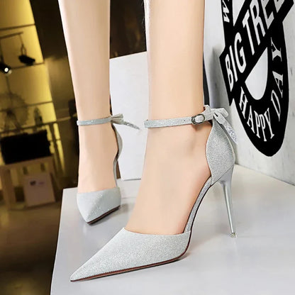 Funki Findz | Shoes | Women's Glitter Bow Knot Strappy Heels
