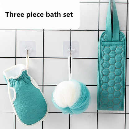 Funki Findz | Back Scrubber | Loofah Sponge Bath Brush Set 3Pc