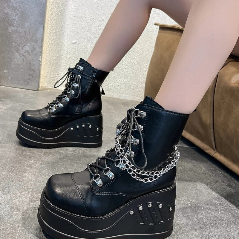 Funki Findz | Boots | Women's Gothic Punk Platform Ankle Boots