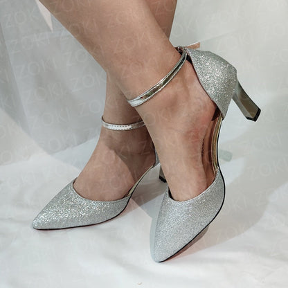 Funki Findz | Shoes | Women's Sparkly Gold Silver Bridal Heels