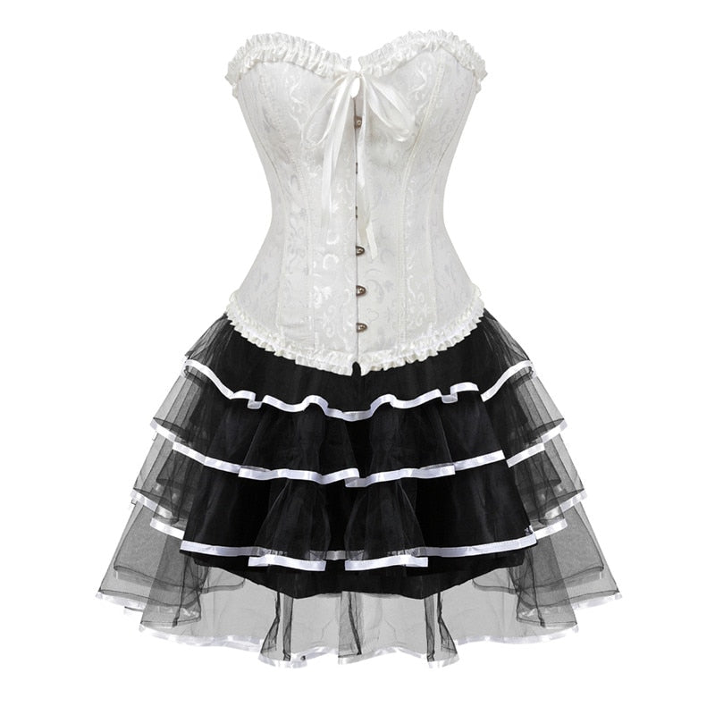 Funki Findz | Dresses | Women's Victorian Corset Dress 2Pcs Set