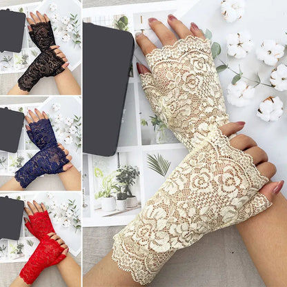 Funki Findz | Gloves | Women's Gothic Fingerless Lace Gloves