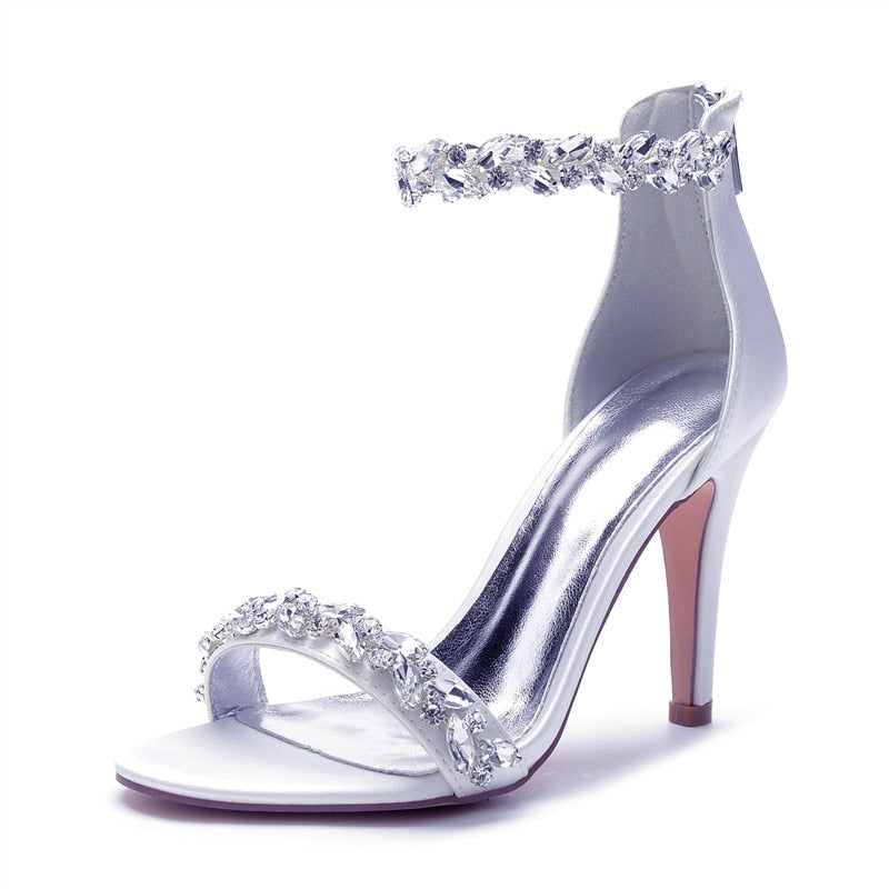 Funki Findz | Shoes | Women's Crystal Strap Satin Prom Stilettos