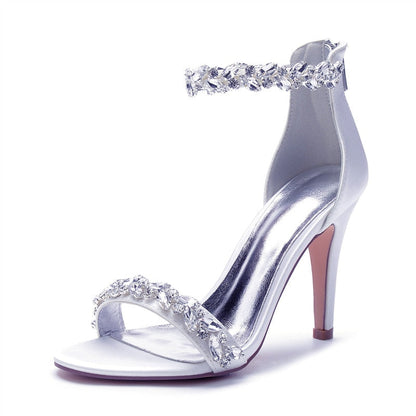 Funki Findz | Shoes | Women's Crystal Strap Satin Prom Stilettos