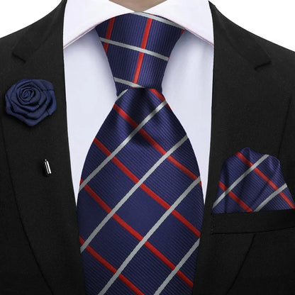 Funki Findz | Neckties | Mens 3Pcs Tie Set | Tie Hanky Corsage