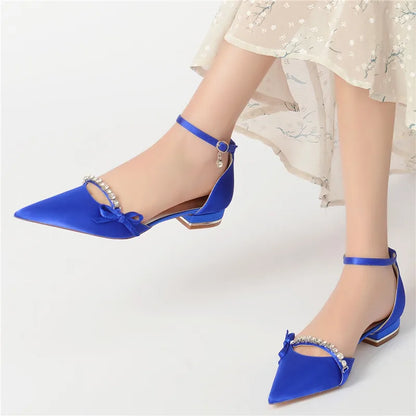 Funki Findz | Shoes | Women's Satin Rhinestones Wedding Flats