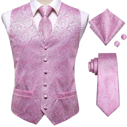 Funki Findz | Vests | Men's Formal 4 Pcs Silk Slim Waistcoat Sets