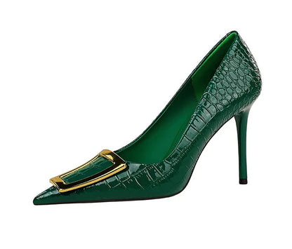 Funki Findz | Shoes | Women's Metal Buckle Pointed Toe Pumps
