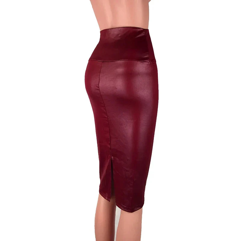 Funki Findz | Skirts | Women's Faux Leather Fitted Pencil Skirts