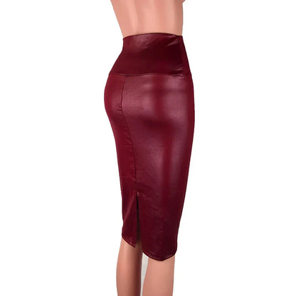 Funki Findz | Skirts | Women's Faux Leather Fitted Pencil Skirts