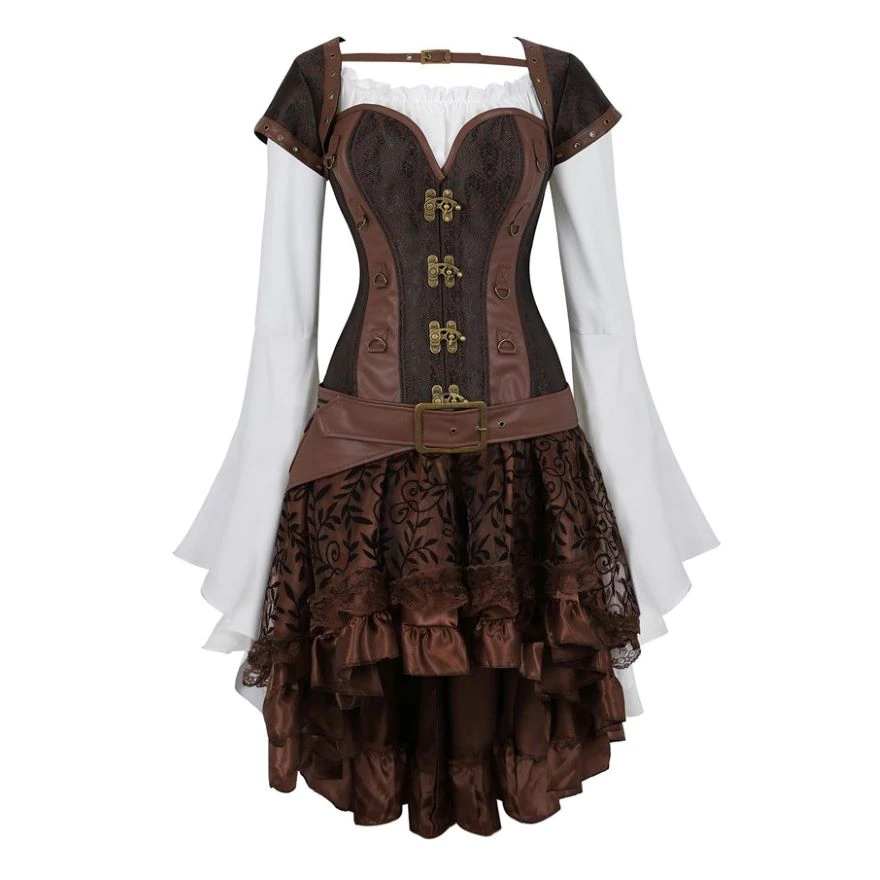 Funki Findz | Dresses | Women's Steampunk Top Corset Skirt Set