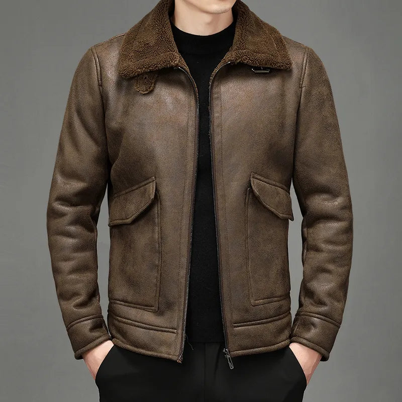 Funki Findz | Jackets | Men's Faux Leather Warm Fashion Jacket