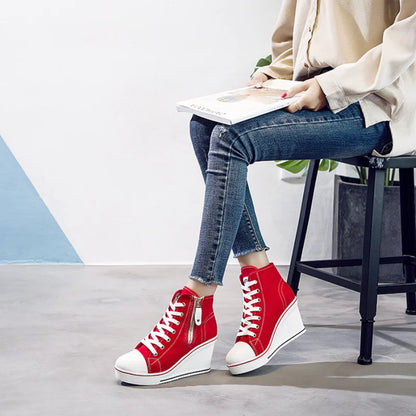 Funki Findz | Boots | Women's High Platform Zipper Sneakers