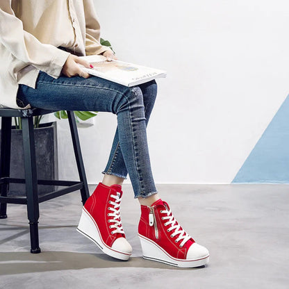 Funki Findz | Boots | Women's High Platform Zipper Sneakers