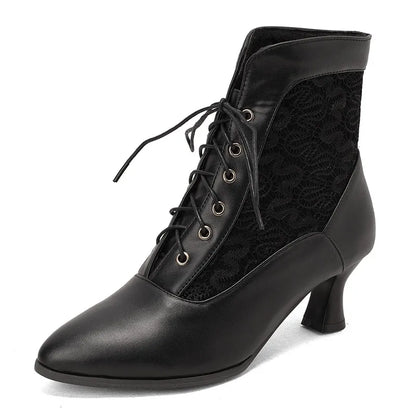 Funki Findz | Boots | Women's Kitten Heel Victorian Granny Boot