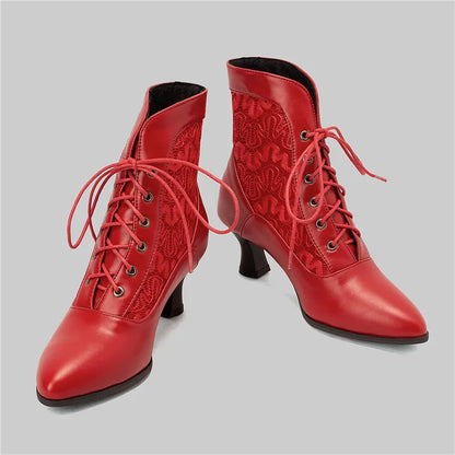 Funki Findz | Boots | Women's Kitten Heel Victorian Granny Boot