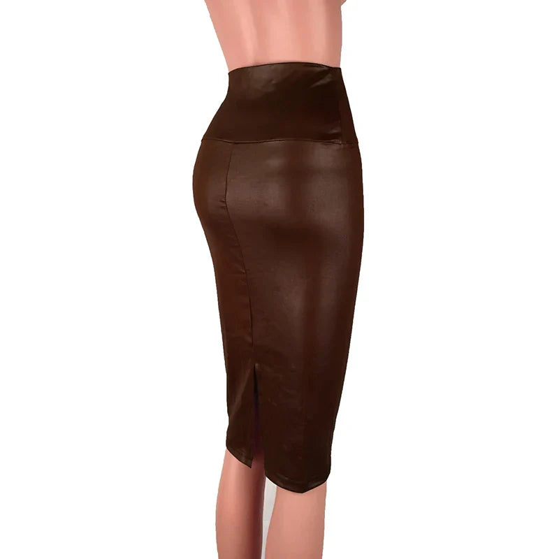 Funki Findz | Skirts | Women's Faux Leather Fitted Pencil Skirts