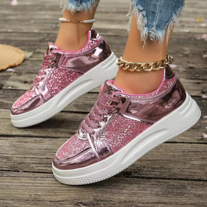 Funki Findz | Shoes | Women's Gold Sequins Platform Sneakers