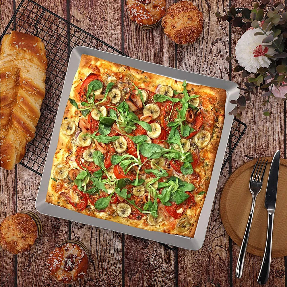Funki Findz | Pizza Pans | Perforated Square Pizza Baking Trays
