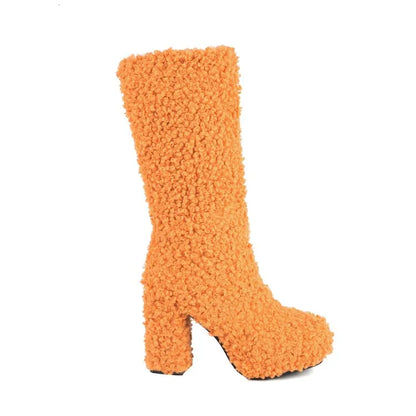 Funki Findz | Boots | Women's Fuzzy Faux Wool Platform Boots