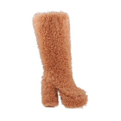 Funki Findz | Boots | Women's Fuzzy Faux Wool Platform Boots