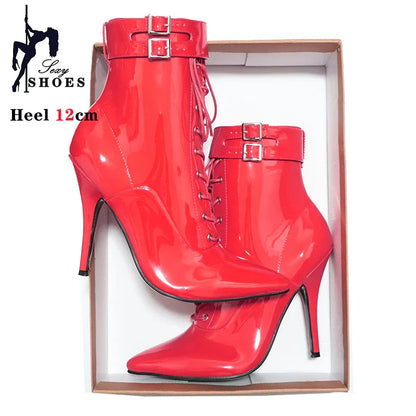 Funki Findz | Boots | Women's Patent Pointed Toe Ankle Boots