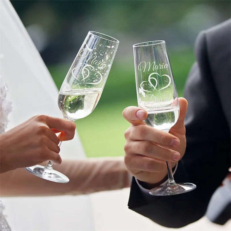 Funki Findz | Glasses | Champagne Flutes | Custom Mr. and Mrs.