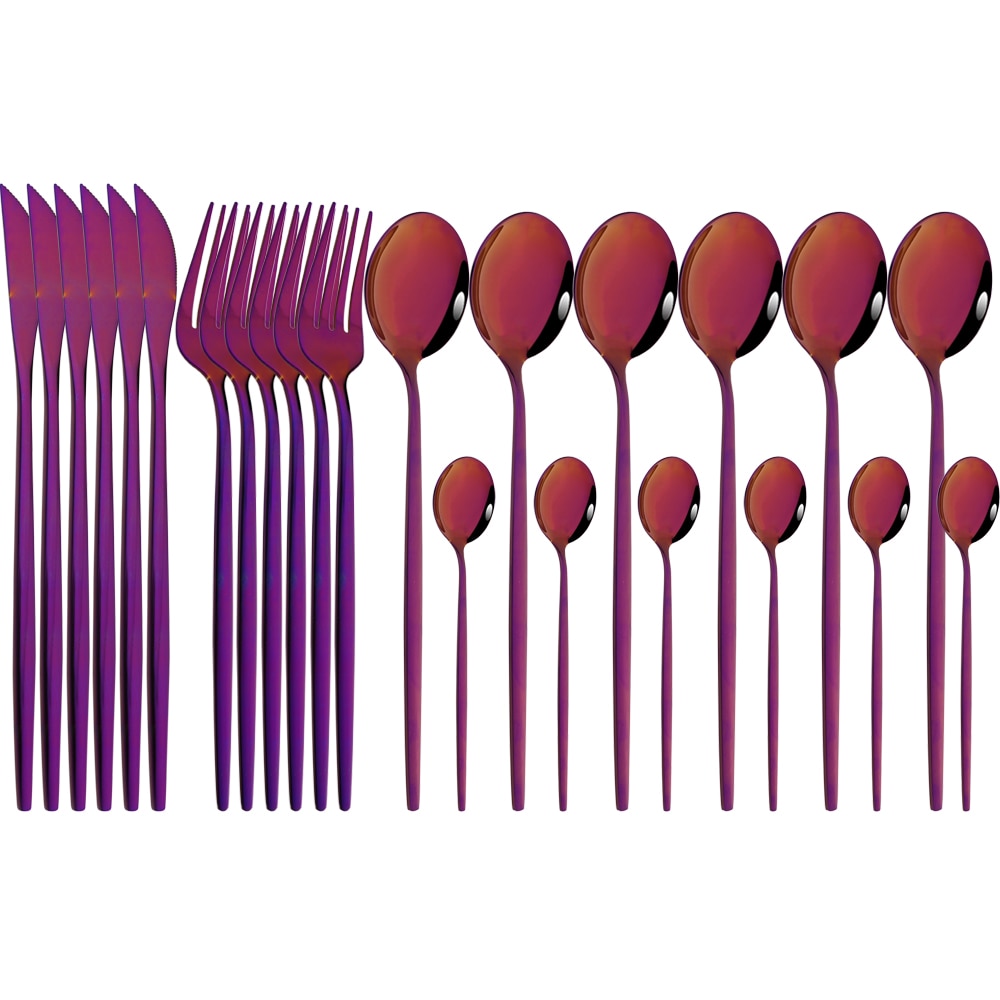 Funki Findz | Cutlery Sets | Gold Stainless Steel Mirror Polish 24 Set
