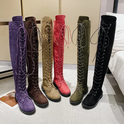 Funki Findz | Boots | Women's Over Knee Lace Up Long Boots