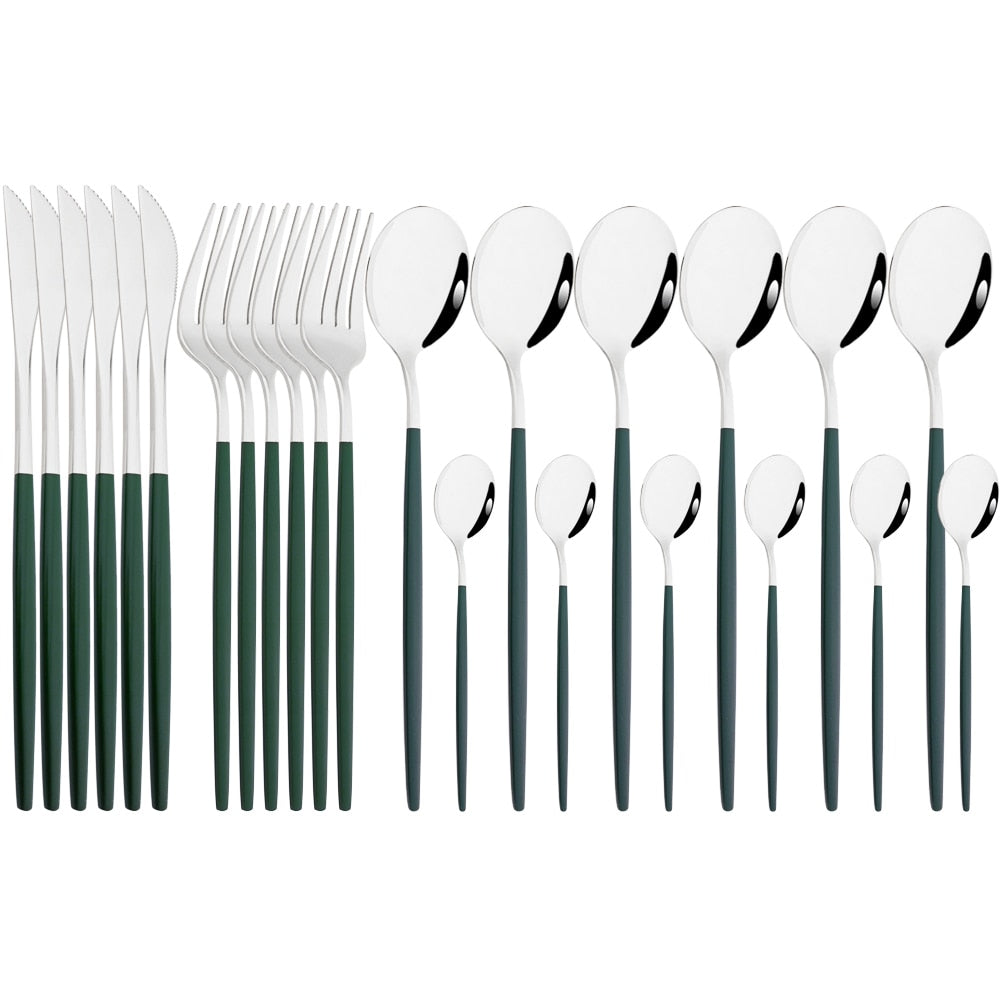 Funki Findz | Cutlery Sets | Gold Stainless Steel Mirror Polish 24 Set