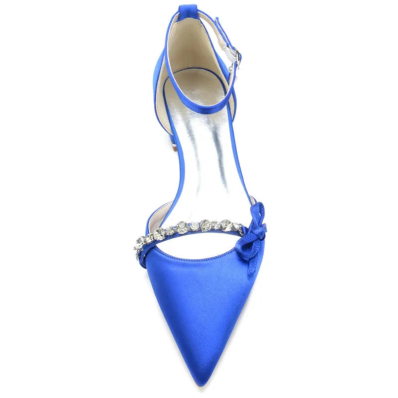 Funki Findz | Shoes | Women's Satin Rhinestones Wedding Flats