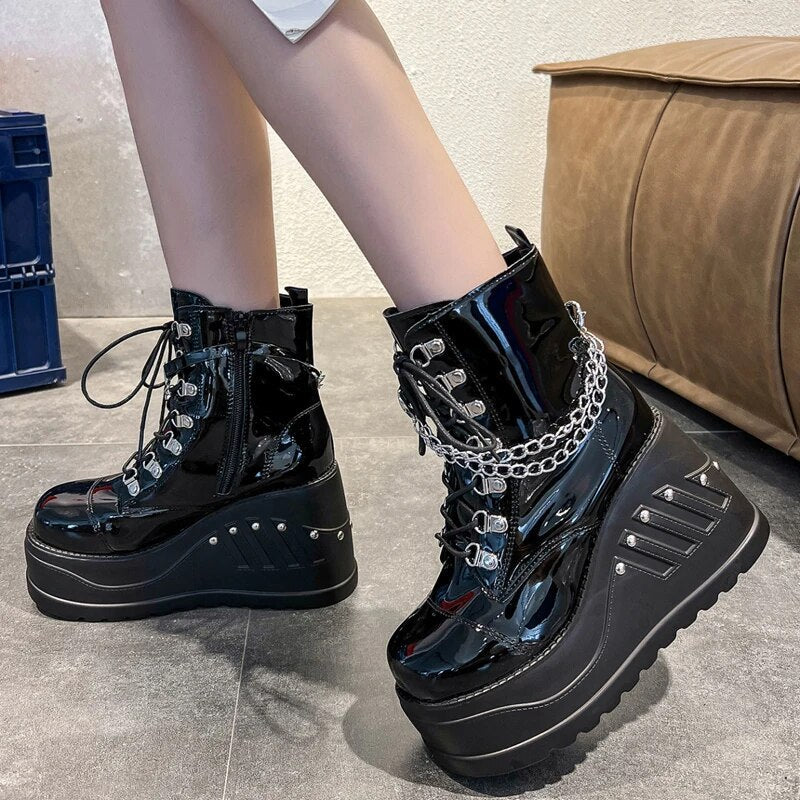 Funki Findz | Boots | Women's Gothic Punk Platform Ankle Boots
