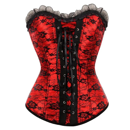 Funki Findz | Dresses | Women's Gothic Satin Lace Corset Dress