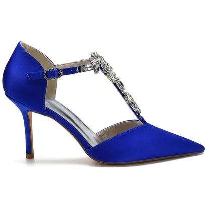 Funki Findz | Shoes | Women's Silk Crystal T-Bar Wedding Shoes